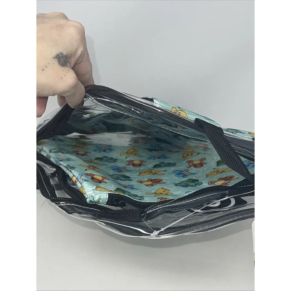 Clear See Thru‎ backpack Pokemon Pouch Stadiums School Pack Cards festival
